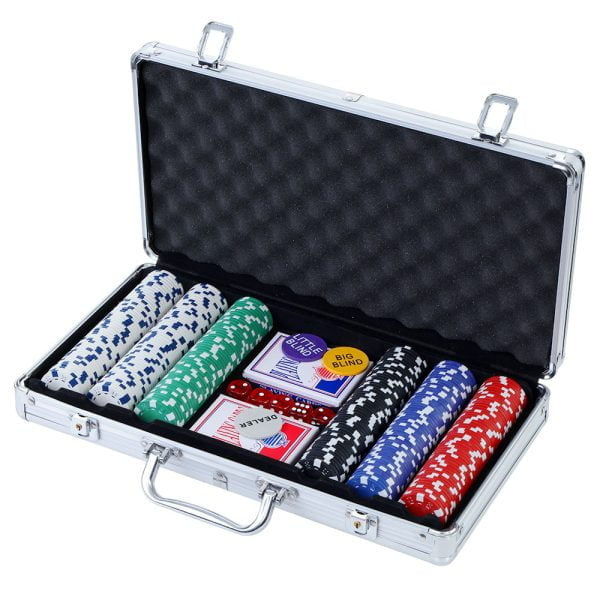 Poker Chip Set 300PC Chips TEXAS HOLD’EM Casino Gambling Dice Cards