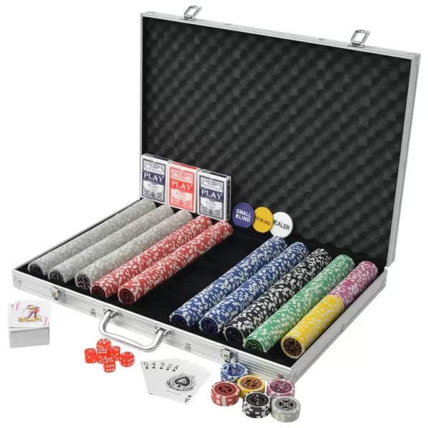 Poker Set with 1000 Laser Chips Aluminium