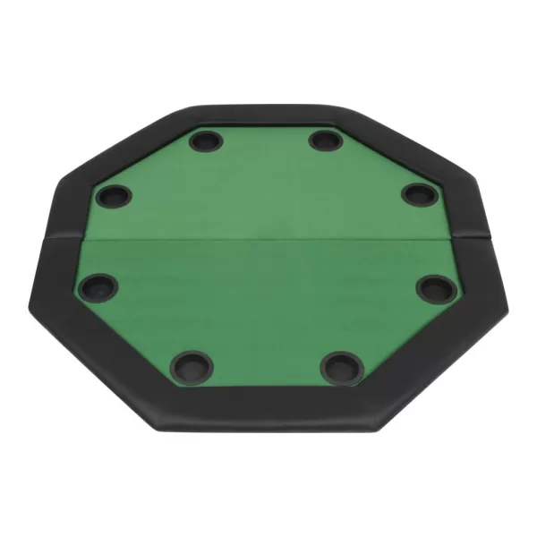 8-Player Folding Poker Table 2 Fold Octagonal Green